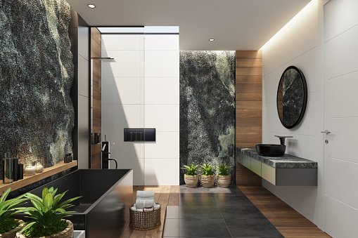 Photo libre de droit de Salle De Bains Spa Dans La Villa Moderne ...